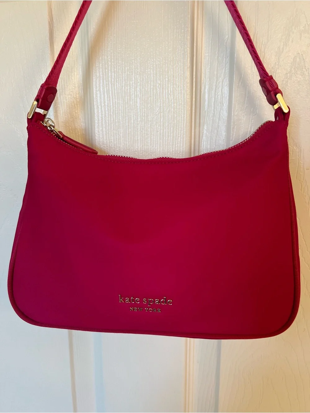 kate spade Raspberry Pink Shoulder Bag with Gold Hardware